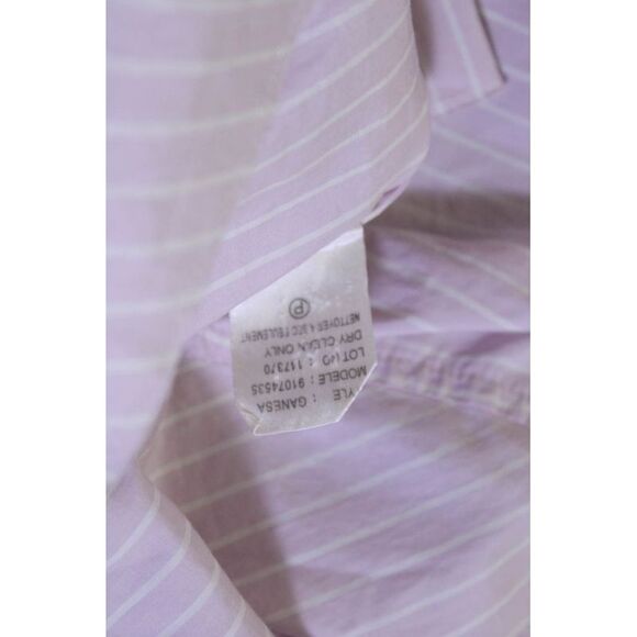 Theory Womens High Neck Striped Long Sleeve Button Up Shirt Blouse Pink Large - Picture 6 of 6